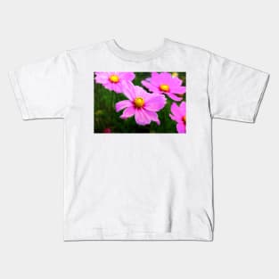 Summery Pink Cosmos Kids T-Shirt